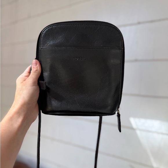 Vintage Fossil Black Leather crossbody Bag - Picture 7 of 7